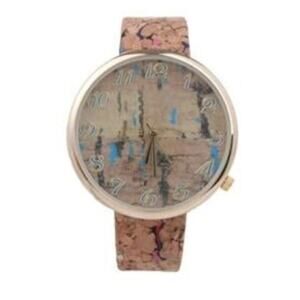 Women's Cork Wristwatch | Blue Accents